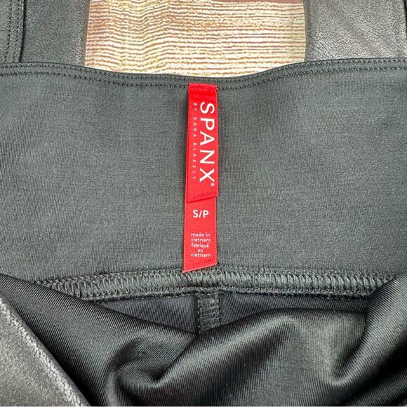 Spanx Faux Leather Moto Leggings - BLACK - Picture 6 of 11